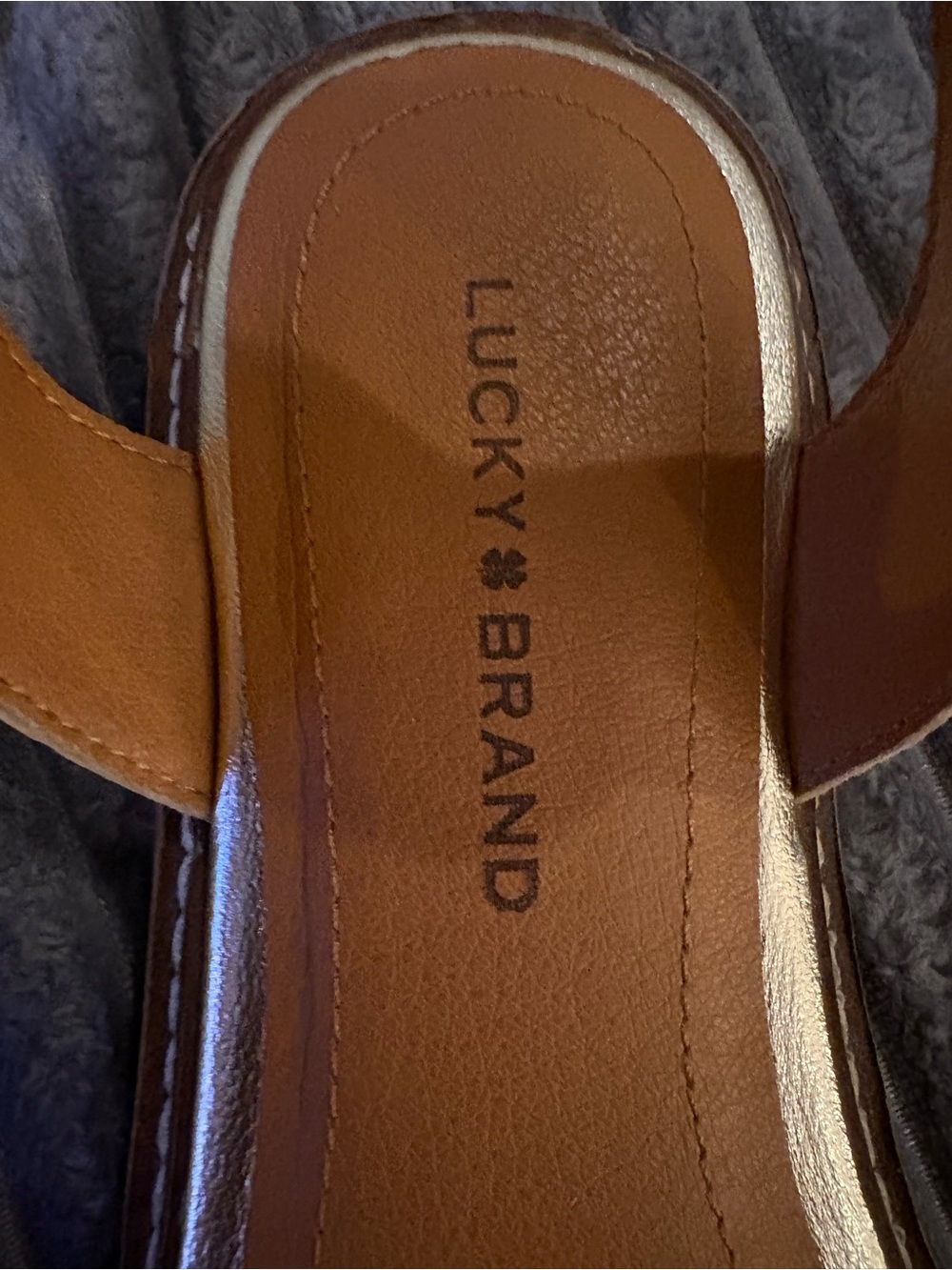 Lucky Brand Gold Ankle-Strap Sandals - Picture 4 of 8